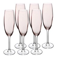 Jogo 6 Taças 220ml Para Champanhe Gastro Em Cristal Ecológico Rosa Milennial